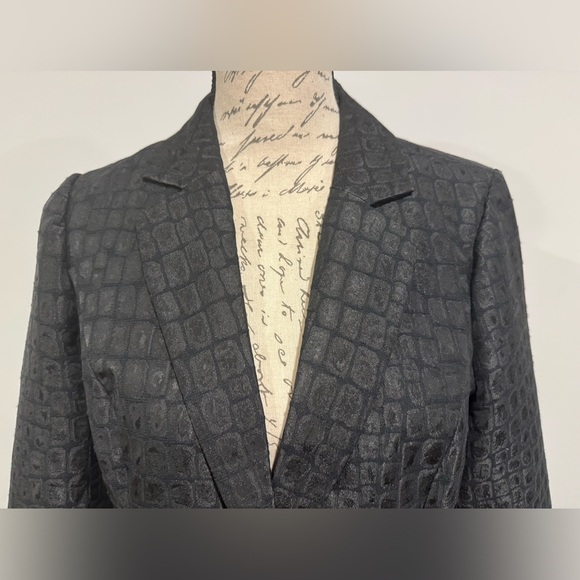 Chicos Sephia Croc Embossed blazer jacket Black Chicos size 0 Small - Picture 2 of 7